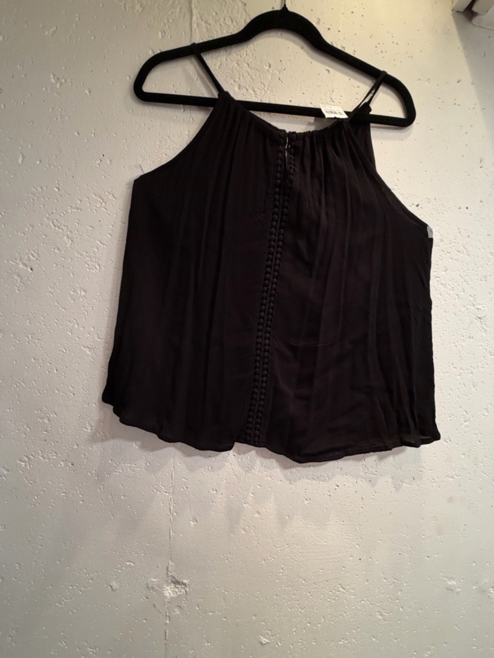 Ambiance Black Crochet-Trim Spaghetti Strap Camisole
